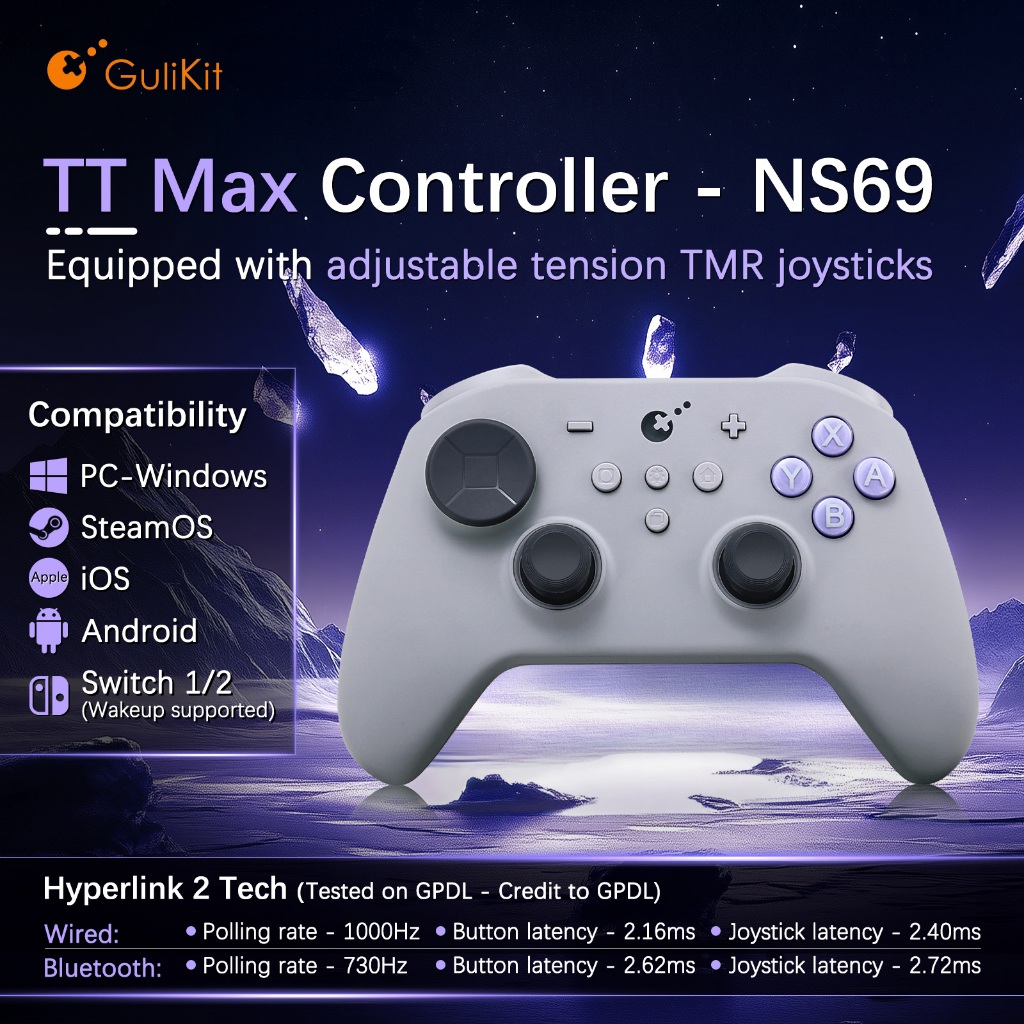 GuliKit TT Max Controller NS69 พร้อมความตึงแบบปรับได้ TMR จอยสติ๊กความ ...