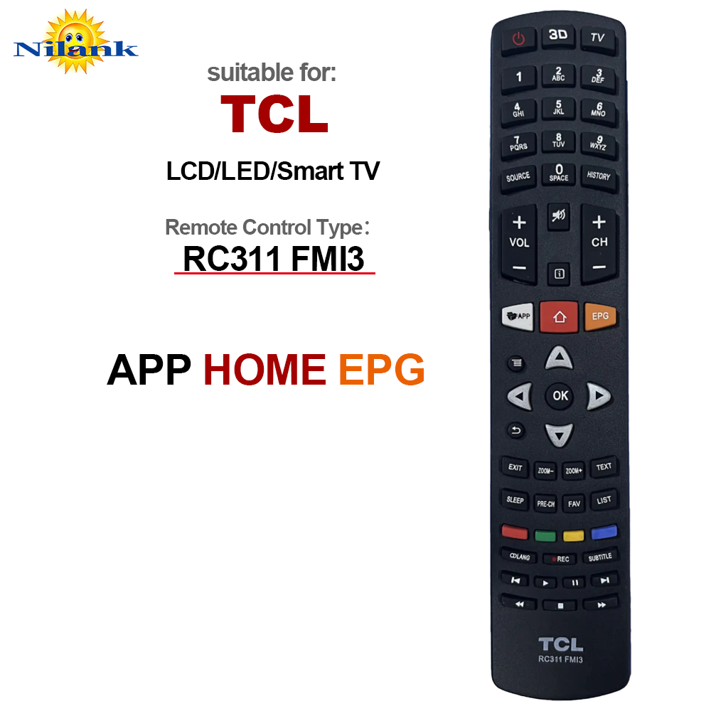 NiLANK รีโมทแท้ สำหรับรีโมททีวีสมาร์ท LCD TCL รุ่น RC311 FMI3 | Shopee ...