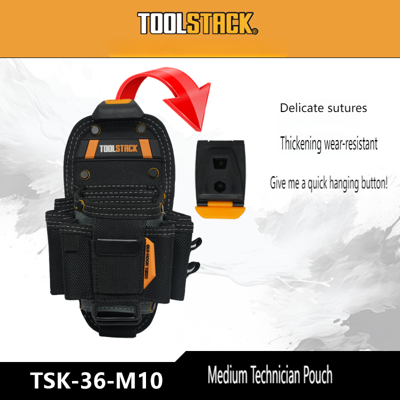 TOOLS TSK-36-M10 กระเป๋าเครื่องมือขนาดกลาง | ช่างกระเป๋าออแกไนเซอร์เครื่องมือหลายกระเป๋าพร้อมคลิปหนีบเข็มขัด | กระเป๋าเครื่องมือกันน้ํา อ็อกซ์ฟอร์ด ทนทานสําหรับช่างไฟฟ้า,ช่าง, ทําเอง (เครื่องมือ 1 ชิ้น