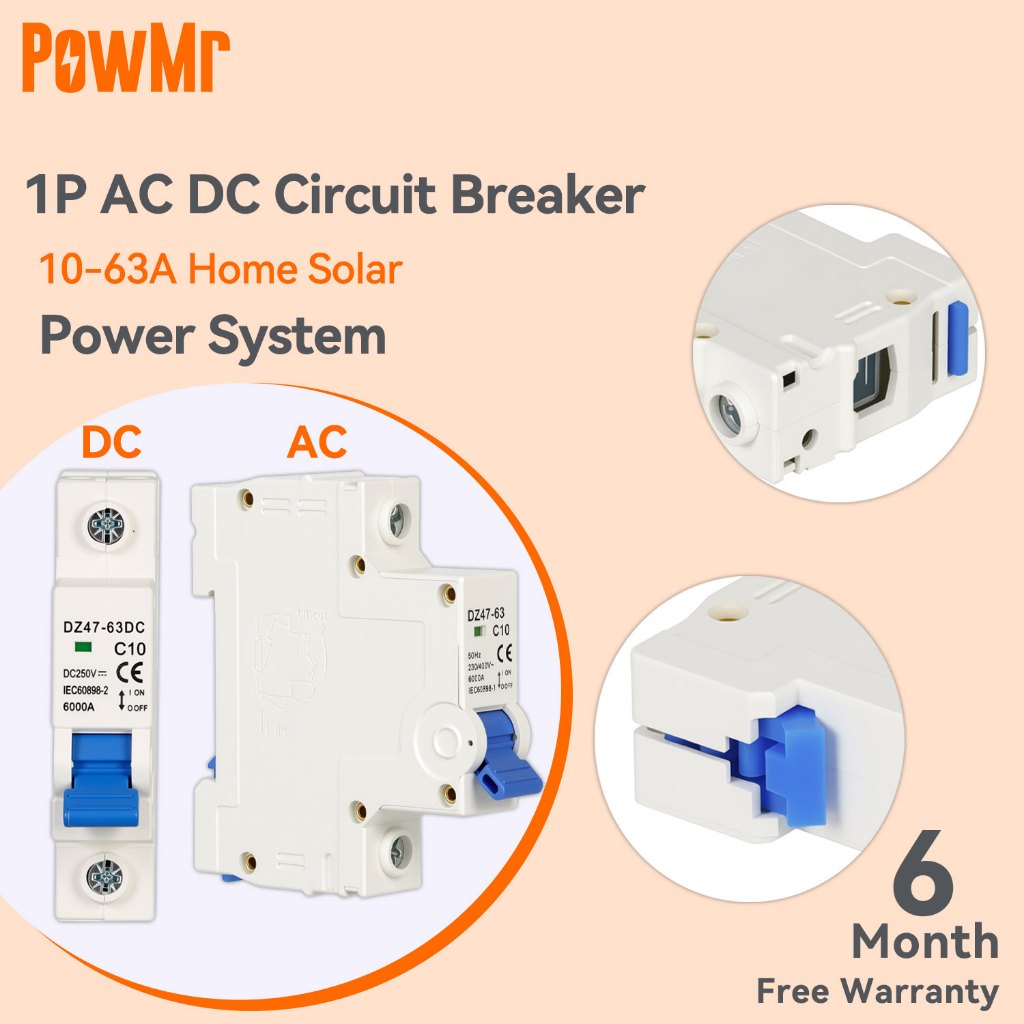 PowMr DZ47 รุ่น/DZ47-63 รุ่น AC Circuit Breaker/DC Circuit Breaker 10A ...