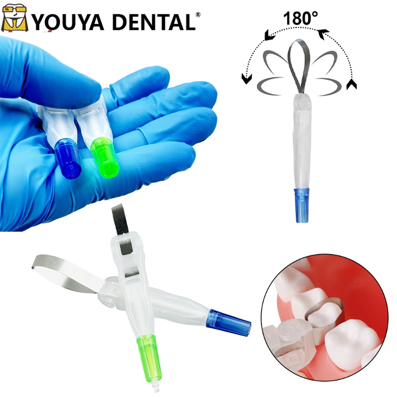 2 ชิ้น 4.8/6.2 มม. Dental Matrix Roll Type Retainer Matrix 180° ปรับ ...