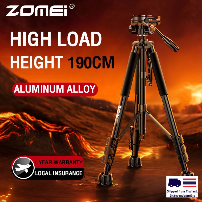 Camera tripod ขาตั้งกล้อง Zomei Series Q188 tripod ขาตั้งกล้องอลูมิเนียมแมกนีเซียมสำหรับวิดีโอและภาพถ่าย DSLR ขากล้องมือถือ ขาตั้งกล้องliveสด ขาตั้งกล้อ