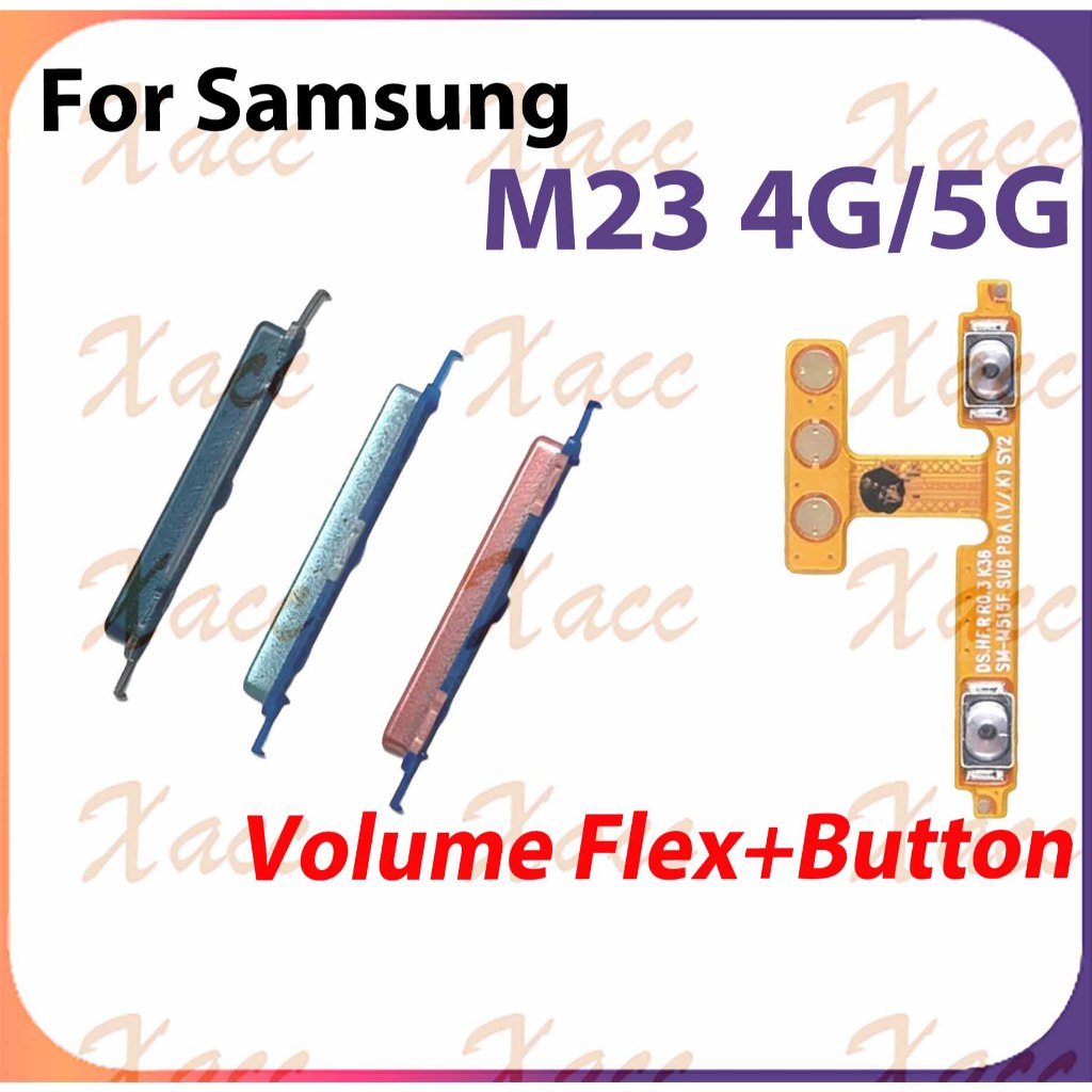 สําหรับ Samsung Galaxy M23 ปุ่มปรับระดับเสียงไฟ Flex Cable พร้อม ON OFF ...