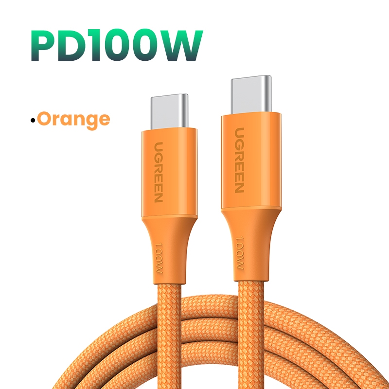 UGREEN PD100W USB-C ถึง USB-C ไนลอนถักสายชาร์จเร็วสําหรับ iPhone 16 17 Pro Max Pro Max 15 Pro Max Samsung S25 Ultra