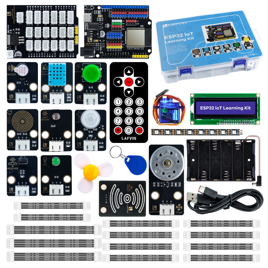 LAFVIN IoT ชุดการเรียนรู้สําหรับ ESP32 พร้อมการสอน,ESP32 Devkit,RFID ...