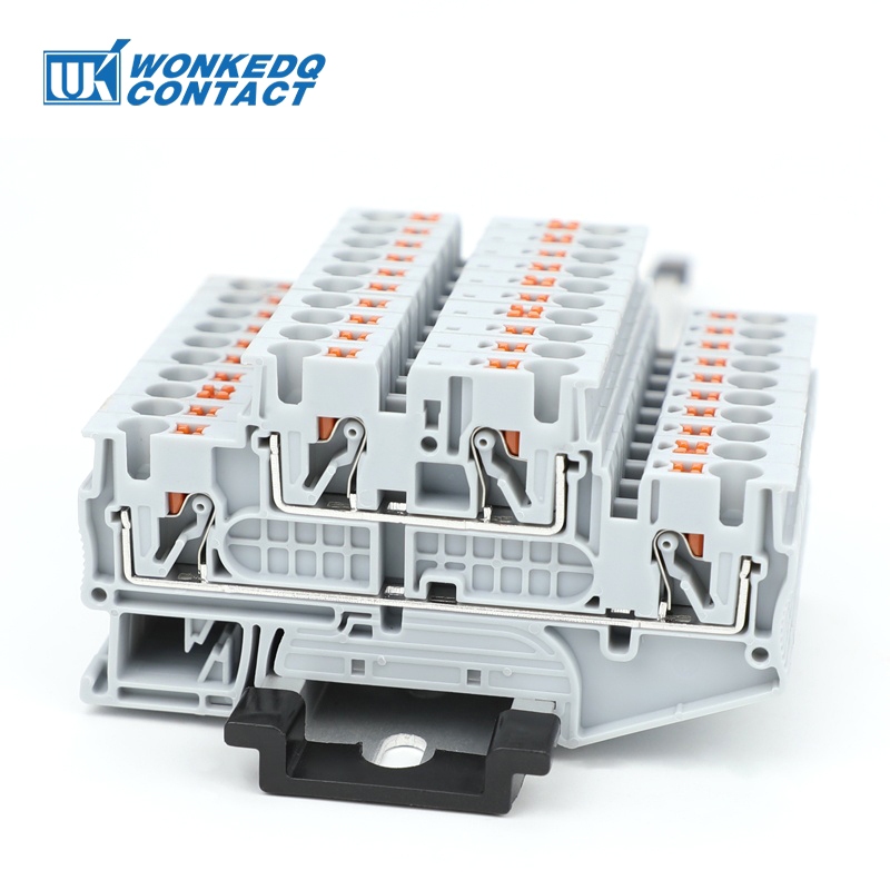 PTTB4 Push-in 2 ระดับ Terminal Block สําหรับ 4 mm2 สายเชื่อมต่อไฟฟ้าการ ...
