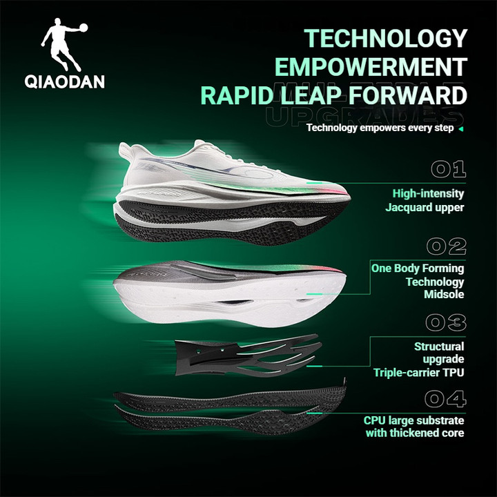 Qiaodan FAST 4.0 รองเท้าวิ่งผู้ชาย Professional Cushioning Shock Absorption สบาย QXB023262225ร — รองเท้ากีฬา แบรนด์ Qiaodan ของแท้ 100% เช็คราคาจาก Shopee Lazada thumbnail 3