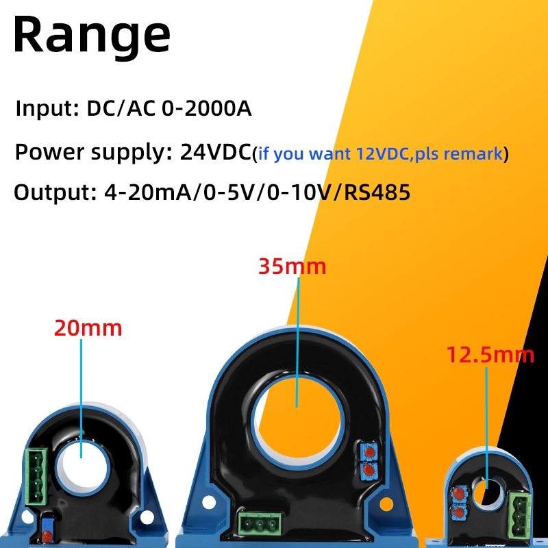 DC Current เครื่องส่งสัญญาณ 4-20MA 0-10V RS485 Current Sensor Hall ...