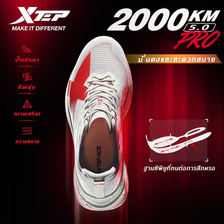 【XTEP】2000KM 5.0 PRO | รองเท้าวิ่งฝึกซ้อมระดับสุดยอด Super Trainer Running Shoes Full-length ACE Foam midsole — รองเท้ากีฬา แบรนด์ Xtep ของแท้ 100% เช็คราคาจาก Shopee Lazada thumbnail 8