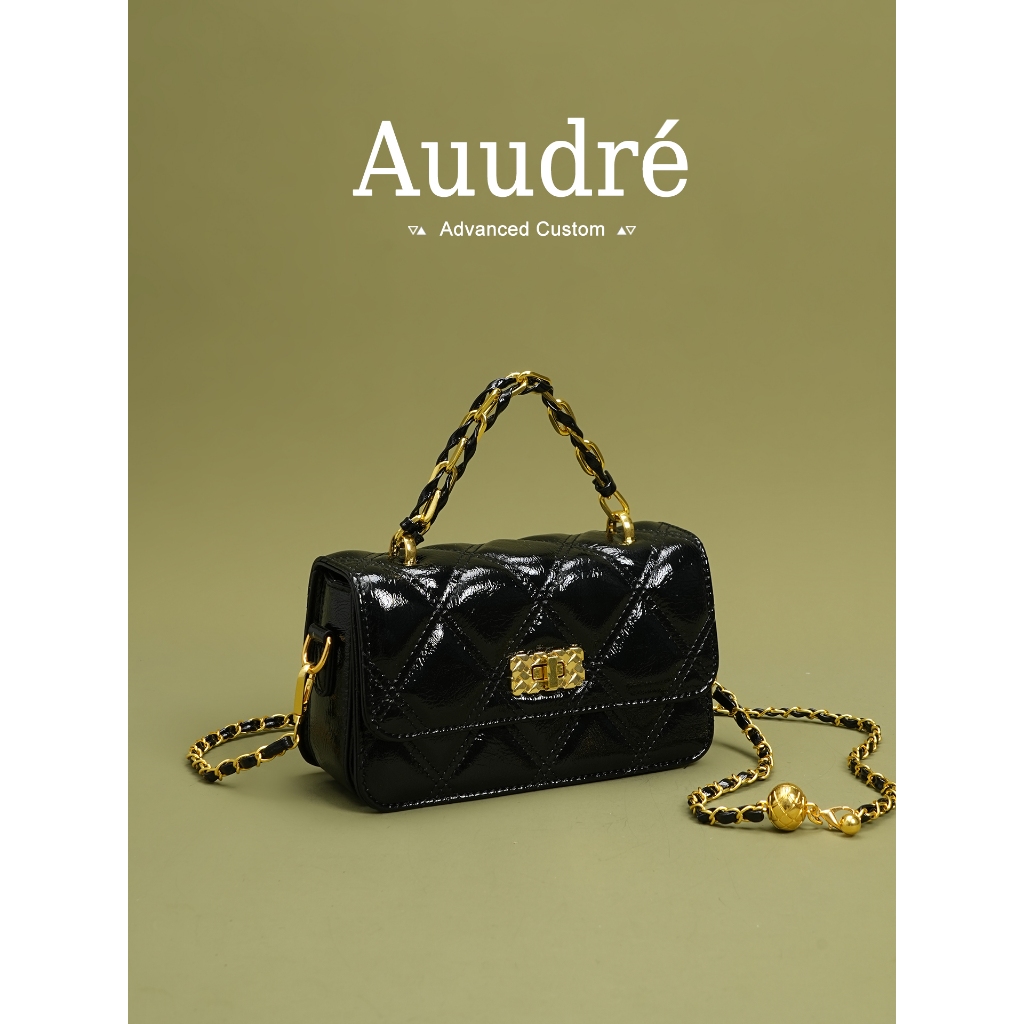 Auure Diamond Chain กระเป๋า commuter crossbody แบบพกพาสำหรับหญิง ดีไซน์สี่เหลี่ยมเล็ก