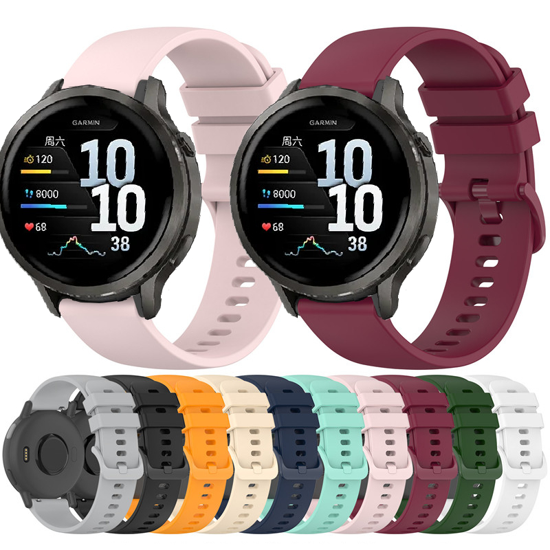 สําหรับสายนาฬิกา Garmin Venu 4 41/45mm สายนาฬิกาซิลิโคน สายกว้าง 18/22 มม
