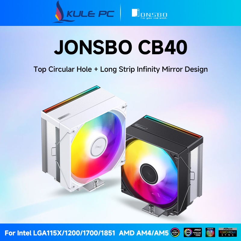Jonsbo CA40 CB40 ARGB CPU Cooler 4 ท่อความร้อน 120 มม.พัดลม PC ด้านบนวงกลมรูยาว Strip Infinity Mirror Design สําหรับ Intel LGA1155 LGA1200 LGA1700 AMD AM5 AM4