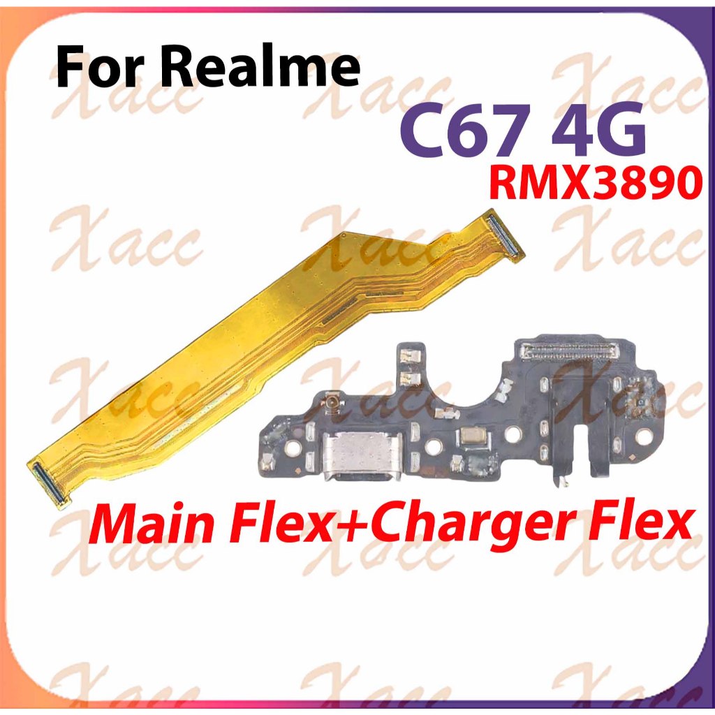 สําหรับRealme C67 4G RMX3890 พอร์ตชาร์จFlex Cable USB Dock Connectorเมน ...