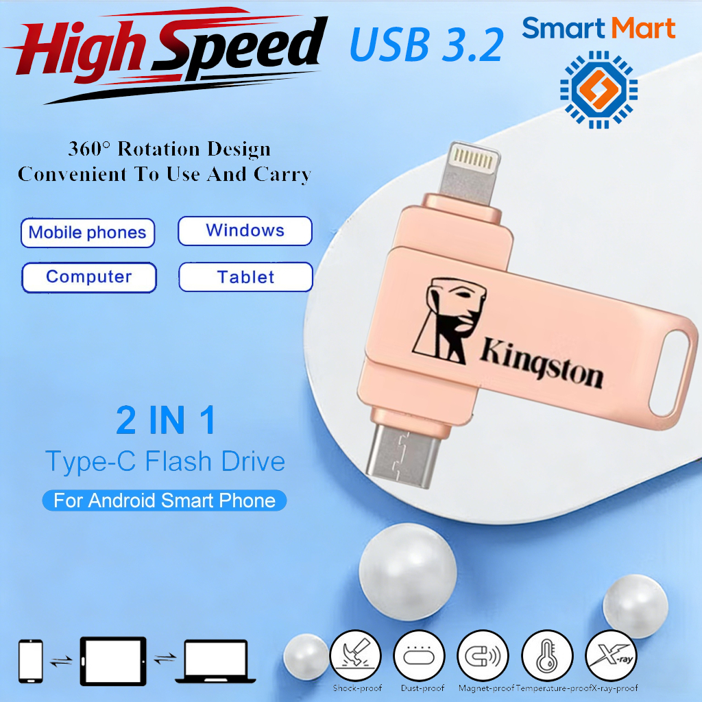 Kingston U Disk Type-C Interface Adapter แฟลชไดรฟ์ Mini Dual Hard Disk ...
