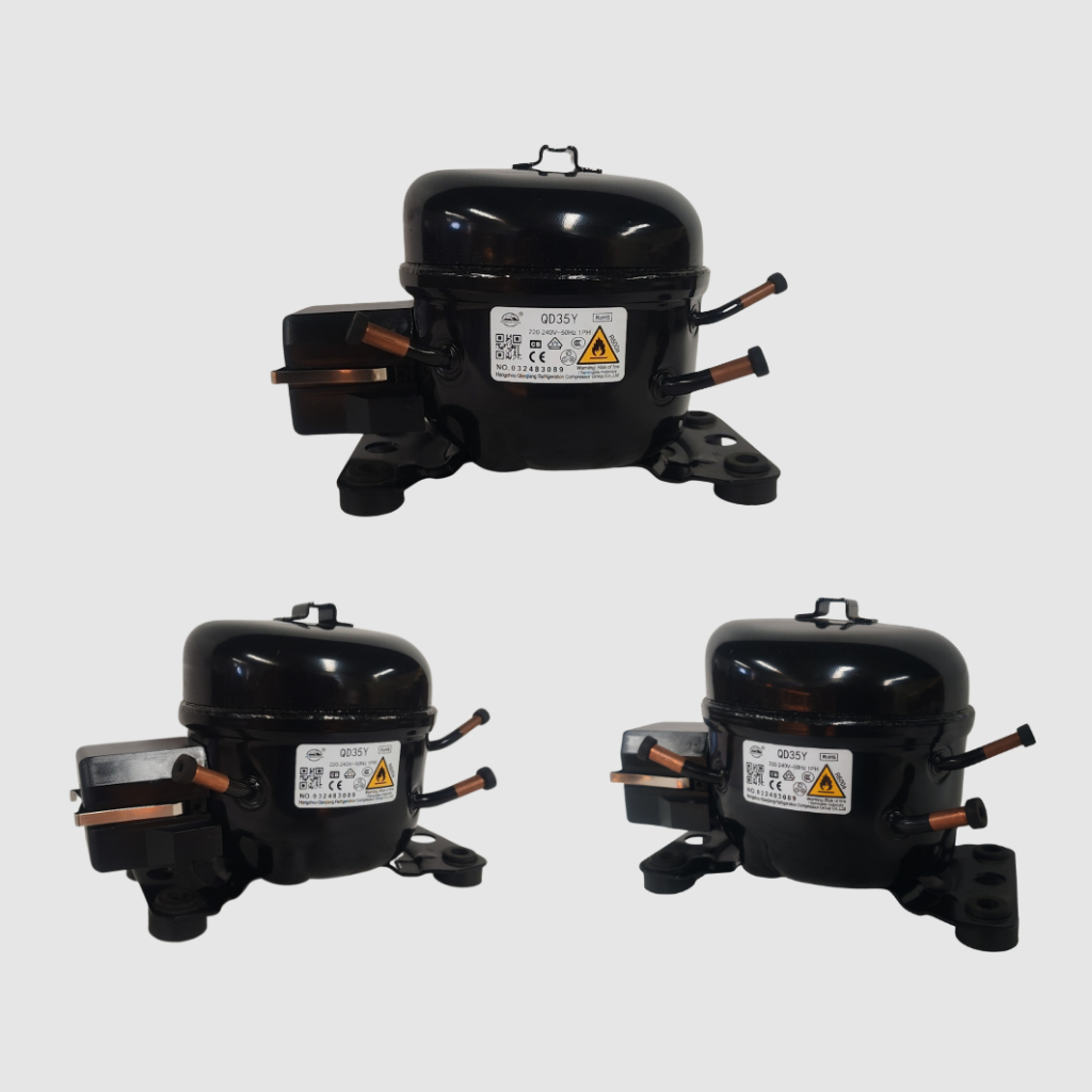 ใหม่ WANSHENG R600A คอมเพรสเซอร์ QD35Y สําหรับตู้เย็นประตูเดียวขนาดเล็ก ...