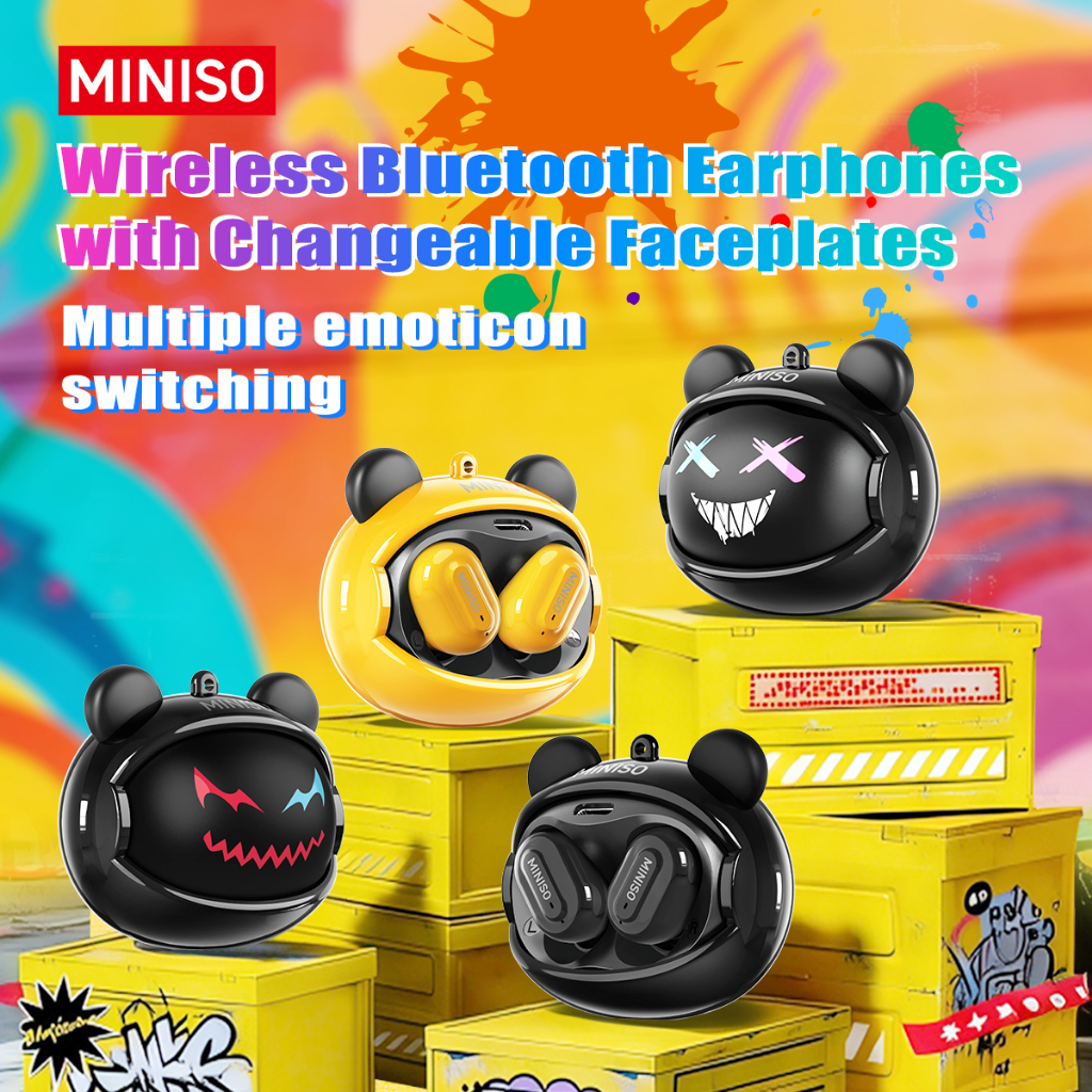 MINISO MS118 Cool Face-changing หูฟังไร้สาย HIFI Music Gaming หูฟังบลูทูธสมาร์ทตัดเสียงรบกวน AI หูฟังแปลพร้อมเชือกเส้นเล็ก