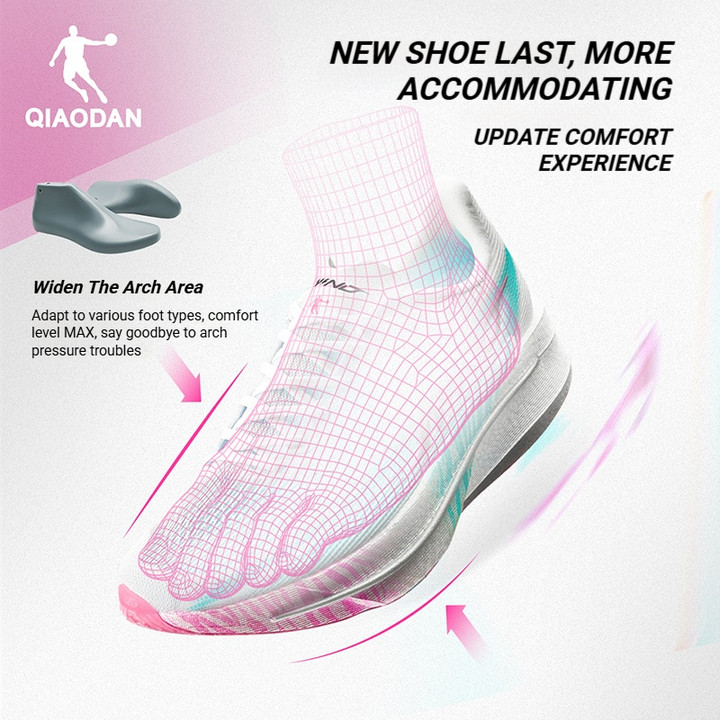 Qiaodan WIND 4.0 รองเท้าวิ่งผู้หญิง สำหรับการวิ่งมาราธอนและการฝึกซ้อม กันลื่น สวมใส่ง่ายQDB022262298 — รองเท้ากีฬา แบรนด์ Qiaodan ของแท้ 100% เช็คราคาจาก Shopee Lazada thumbnail 6