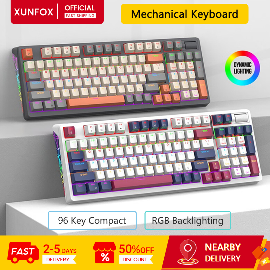 XUNFOX K85 Mechanical Keyboard Fully Hot-Swappable 96% รูปแบบขนาด ...