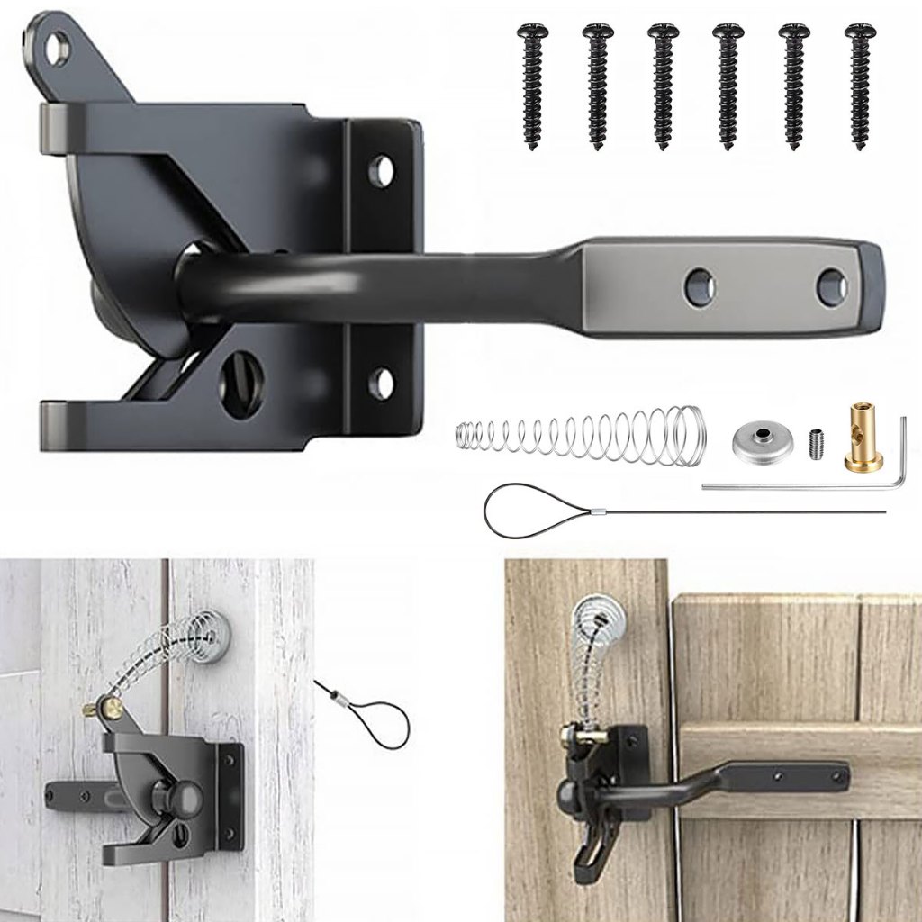 Self-Locking Gate Latch เหล็กคาร์บอนโพสต์ติดตั้งรั้วประตู Latch Heavy ...