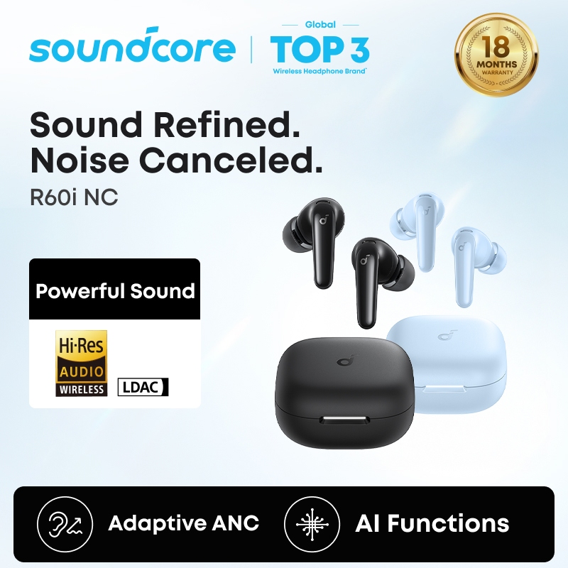 [HOT] Soundcore By Anker R60i NC หูฟังบลูทูธ สายหูฟังไร ตัดเสียงรบกวน ...