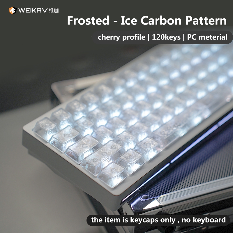 WEIKAV Ice Carbon Pattern PC Frosted Translucent Keycaps ที่กําหนดเอง ...