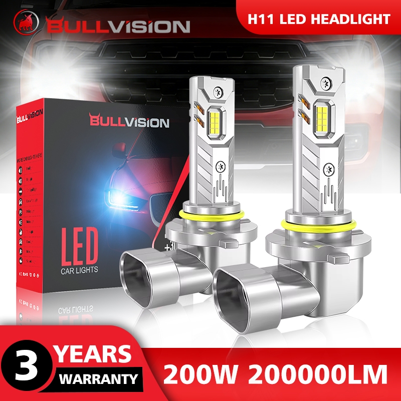 BULLVISION 2PCS 200W 200000LM H11 H4 H7 9005 9006 H1 ไฟหน้ารถ LED HIR2 ...