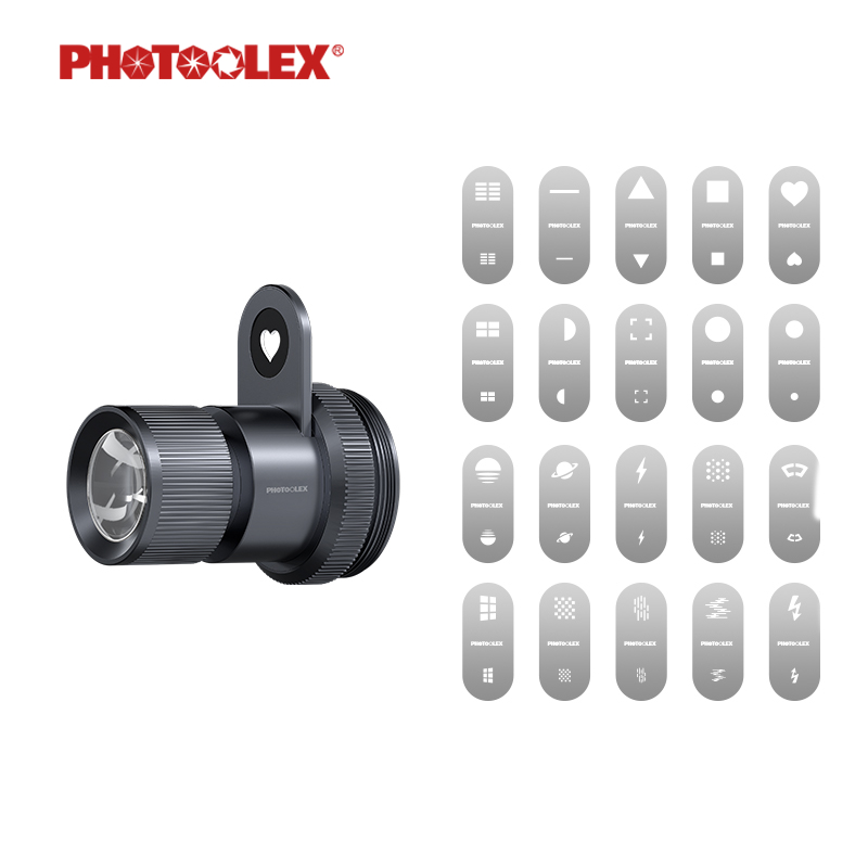 PHOTOOLEX สปอตไลท์แบบปรับได้ขนาดเล็ก 20 ชิ้น/10 ชิ้น Gobos ไฟฉายถ่ายภาพ ...