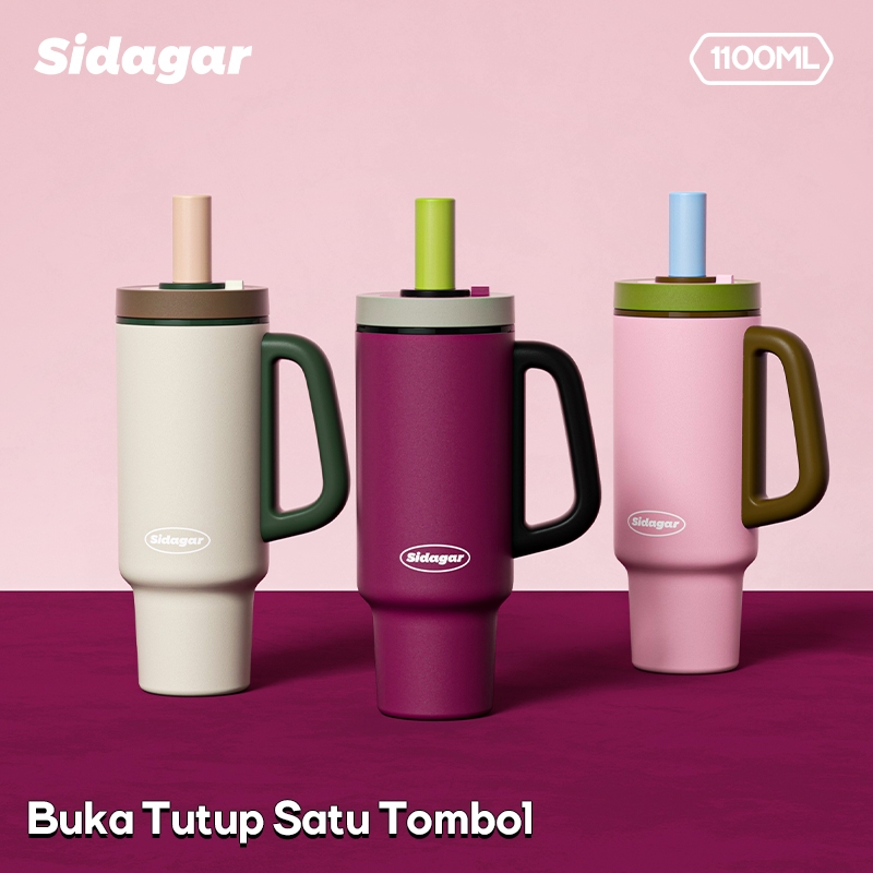 Sidagar แก้วเก็บความเย็น เคลือบเซรามิก 1100มล ความจุขนาดใหญ่ ขวดน้ํากีฬากลางแจ้ง