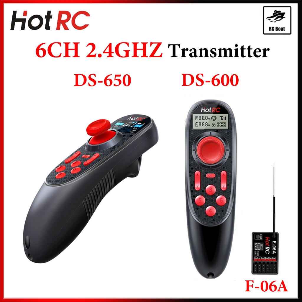 HOTRC DS-600 DS-650 6CH 2.4GHz RC เรือ FHSS วิทยุระบบเครื่องส่งสัญญาณ ...