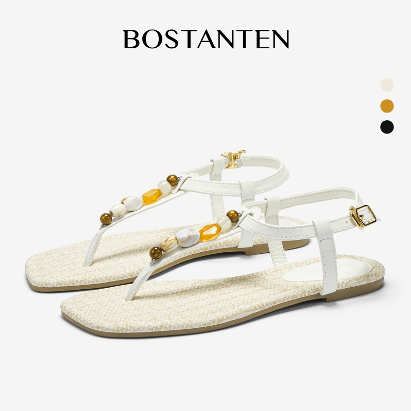 Lucky Sandals รองเท้าแตะผู้หญิง สายลูกปัด พื้นนุ่ม เบา