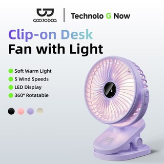 GOOJODOQ quạt kẹp có thể điều chỉnh tốc độ gió năm mức, chức năng tắt hẹn giờ, thiết kế tiếng ồn thấp, pin lâu dài.
