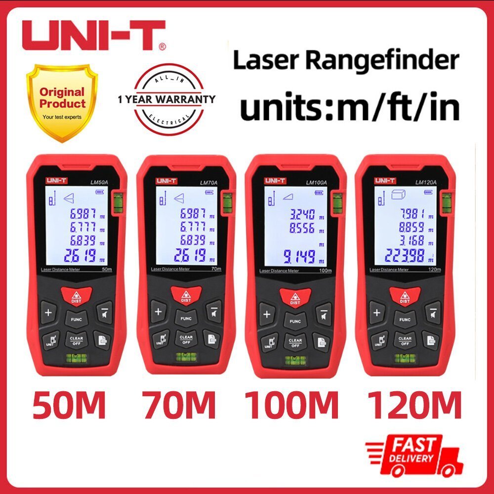 UNI-T เลเซอร์เรนจ์ไฟ LM50A LM70A LM100A LM120A เลเซอร์วัดระยะทาง ...