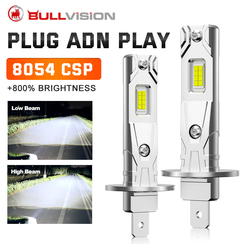 BULLVISION H1 LED ไฟหน้าหลอดไฟ CSP ชิป Low Beam Turbo Auto Fog Light 1: ...