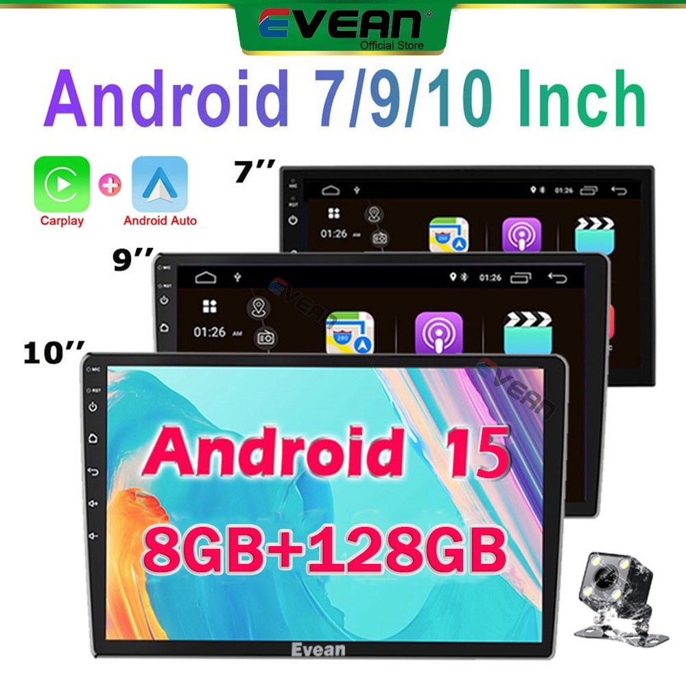 (8G + 128G Android 15 )7/9/10 นิ้วAndroid Player 2 Dinบลูทูธรถวิทยุ ...