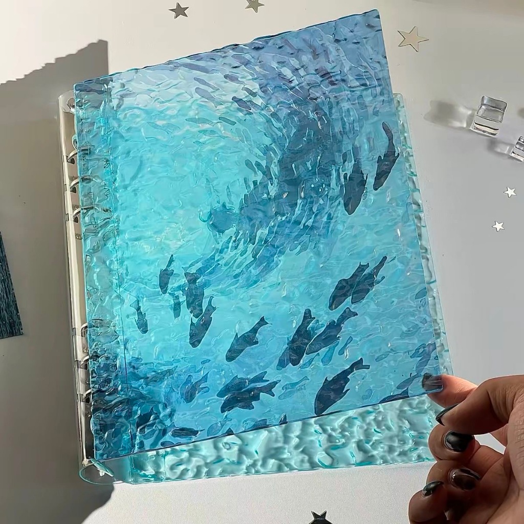Ocean Water Ripple Card Book A5 อะคริลิคหลวม Four-Grid Card Book โพลา ...