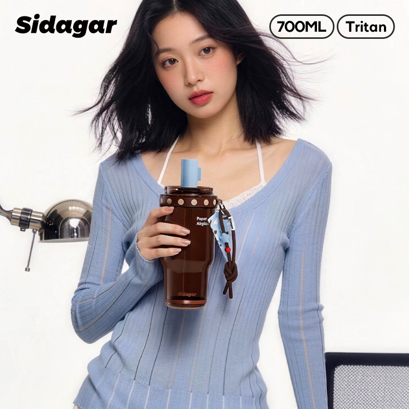 Sidagar ขวดน้ำพลาสติก 700ML แก้วน้ําพลาสติก ถ้วยน้ําสีดาการ์ ถ้วยฉนวนพลาสติก 700ML Tumbler Cup