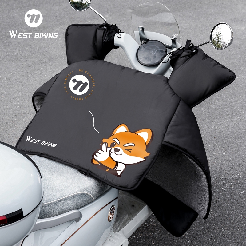 WEST BIKING ไฟฟ้าจักรยานฝาครอบสกู๊ตเตอร์ขากันน้ํา Windproof ความร้อนรถจักรยานยนต์ไฟฟ้าจักรยานฤดูหนาวขี่ขา Protector
