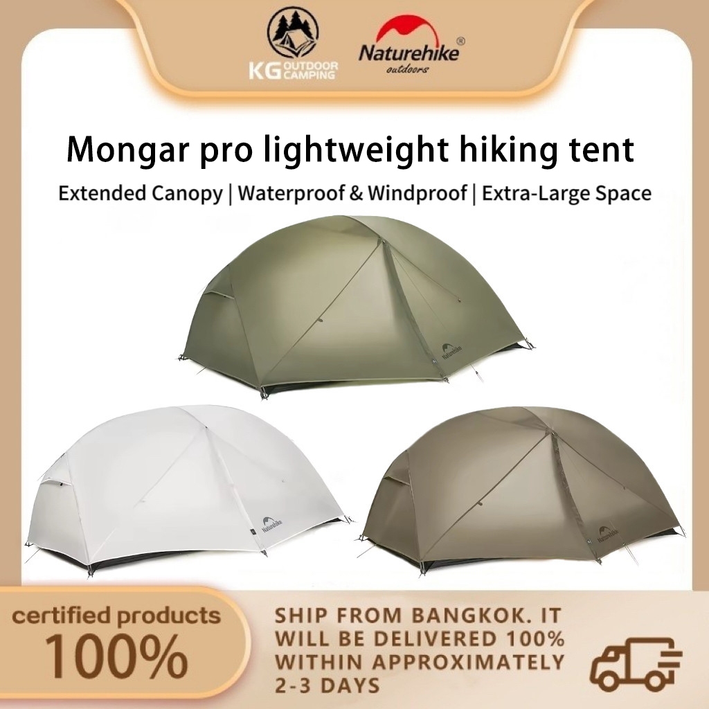 Naturehike Mongar Pro Ultralichte Tent – 1,56-2,36 Kg, Waterdicht, 4 Opbouwmodes, Voor 1-3 Personen