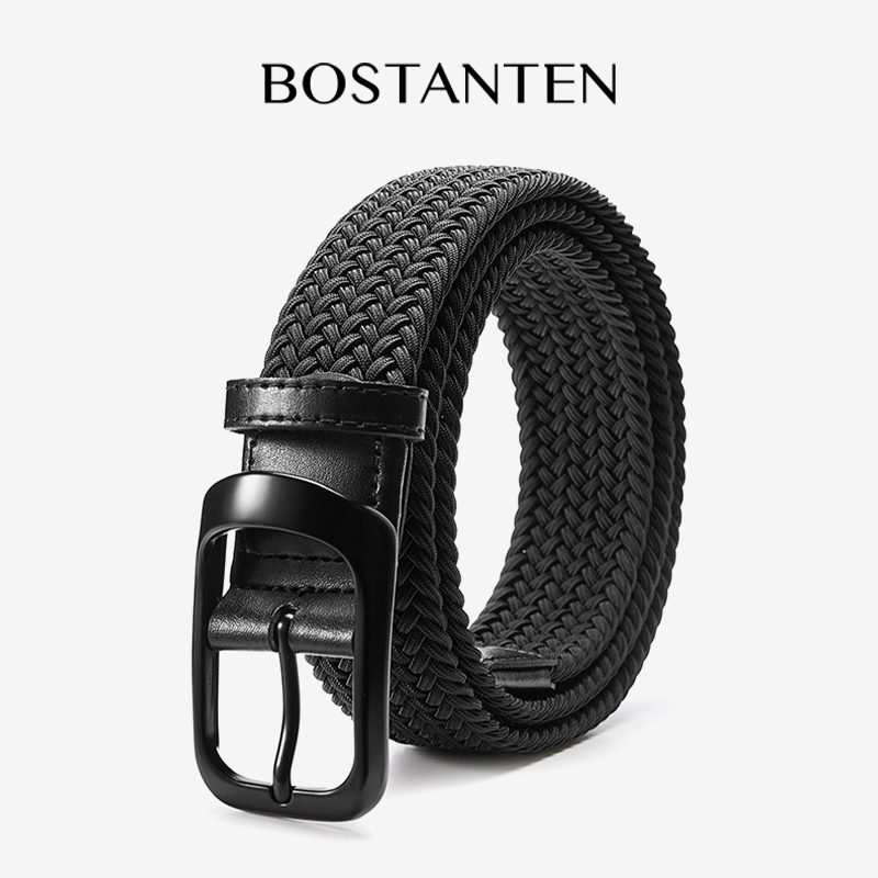 BOSTANTEN เข็มขัดแฟชั่นสำหรับผู้ชาย เข็มขัดธุรกิจ หัวเข็มขัดแบบเข็ม