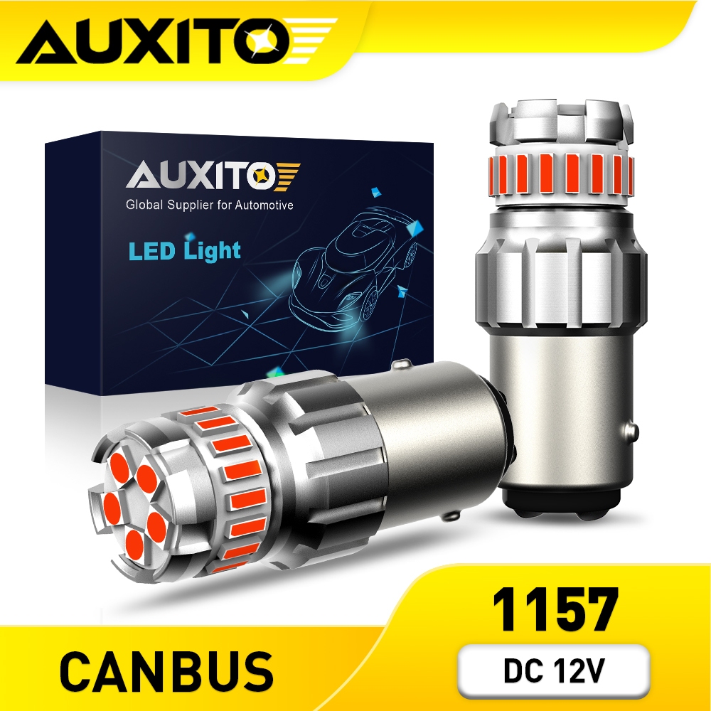 AUXITO 2PC หลอดไฟเบรกท้ายรถยนต์ LED DRL 1157 BAY15D P21/5W 1200LM 18 ชิ้น 4014 SMD+5 ชิ้น 3030 SMD