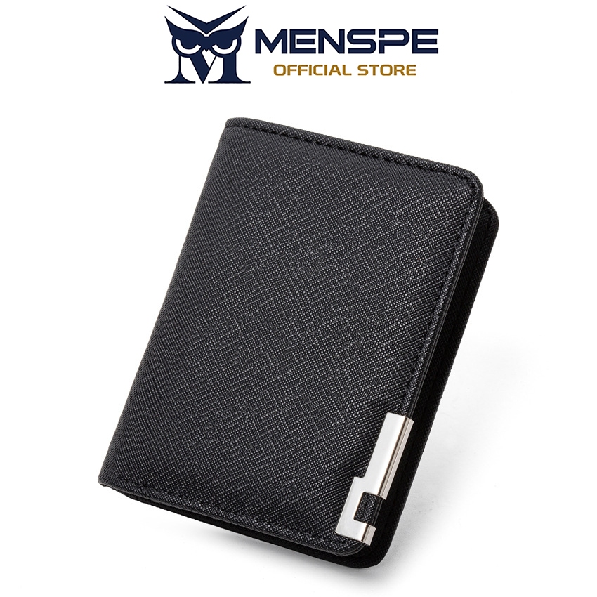 MENSPE กระเป๋าสตางค์ผู้ชายเรียบง่ายสั้นนุ่ม PU กระเป๋าสตางค์ธุรกิจ Multi-Card ตําแหน่งผู้ถือ Mini กระเป๋าเดินทางกระเป๋าเหรียญ