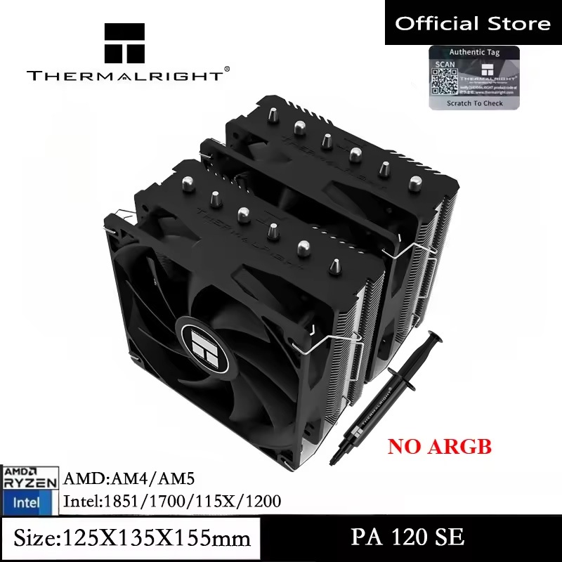 [จัดส่งในวันเดียวกัน] Thermalright  PA120 SE Cpu Air Cooler หน่วยสองตัว 6 ท่อความร้อน for AMD AM4/AM5 Intel LGA1851/1700/115X/1200