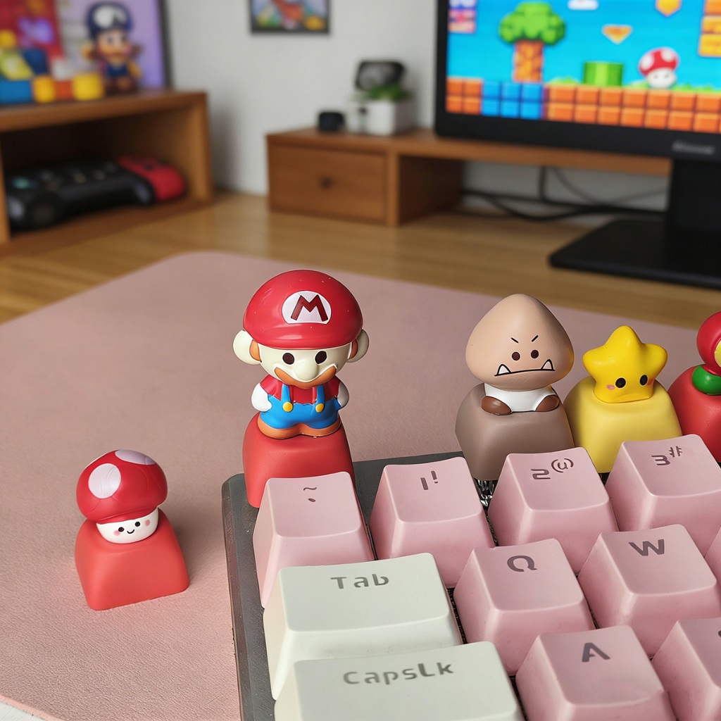 คีย์แคป DIY Super Mario น่ารัก สำหรับคีย์บอร์ดกลไก แต่งโต๊ะเกมมิ่งสวยงาม ของขวัญสุดพิเศษ