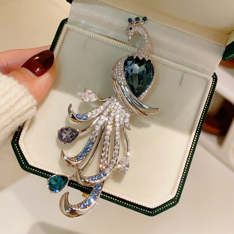 Rhinestone Phoenix เข็มกลัด Blue Rhinestone Phoenix Lapel Pins | Shopee ...