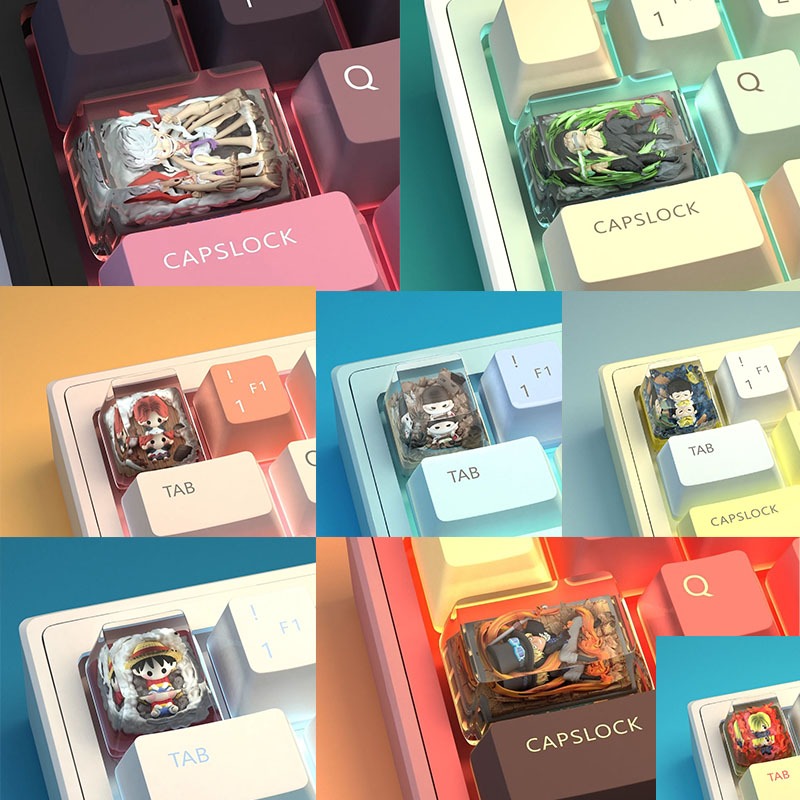 One Piece Transparent Gear 5 Luffy Mechanical Keyboard Keycap อะนิเมะ ...