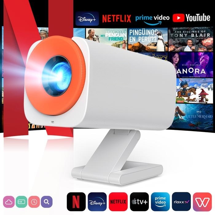 โปรเจคเตอร์ android 12 projector mini projector android box WiFi 6 และ ...