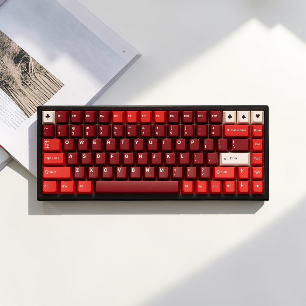 GMK Jamon Red Keycaps ABS Double Shot Cherry Profile 163 คีย์คีย์บอร์ด ...