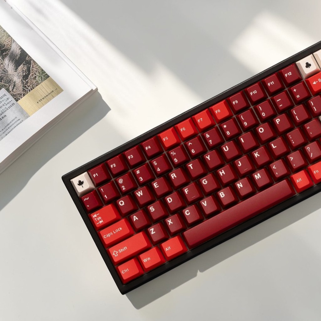 GMK Jamon Red Keycaps ABS Double Shot Cherry Profile 163 คีย์คีย์บอร์ด ...