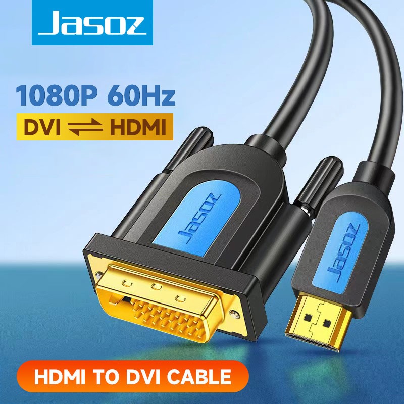 Jasoz HDMI to DVI Cable Bi-Directional DVI-D 24+1 Support Compatible ...