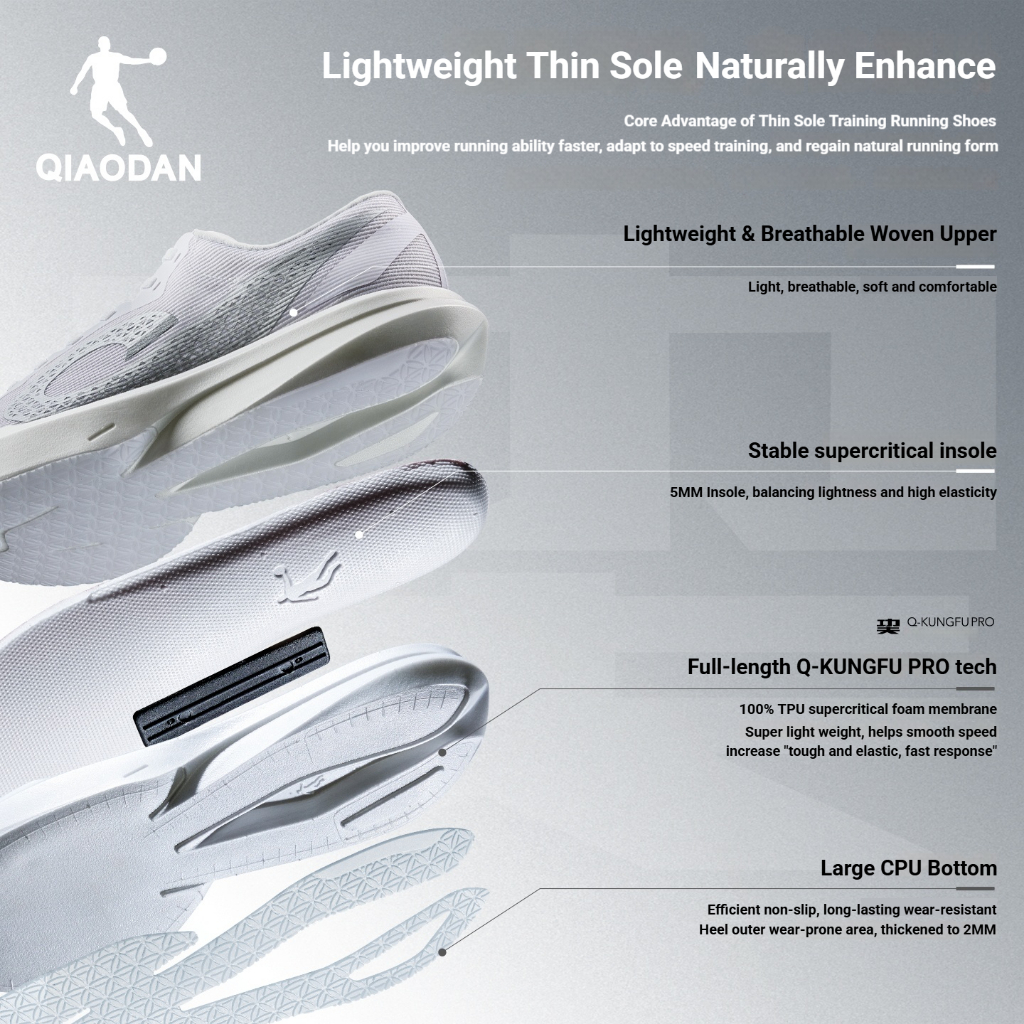 Qiaodan WIND SL รองเท้าวิ่งกว้าง Fit Shock Absorption Breathable Arch Support QDB023262269 — รองเท้ากีฬา แบรนด์ Qiaodan ของแท้ 100% เช็คราคาจาก Shopee Lazada thumbnail 3